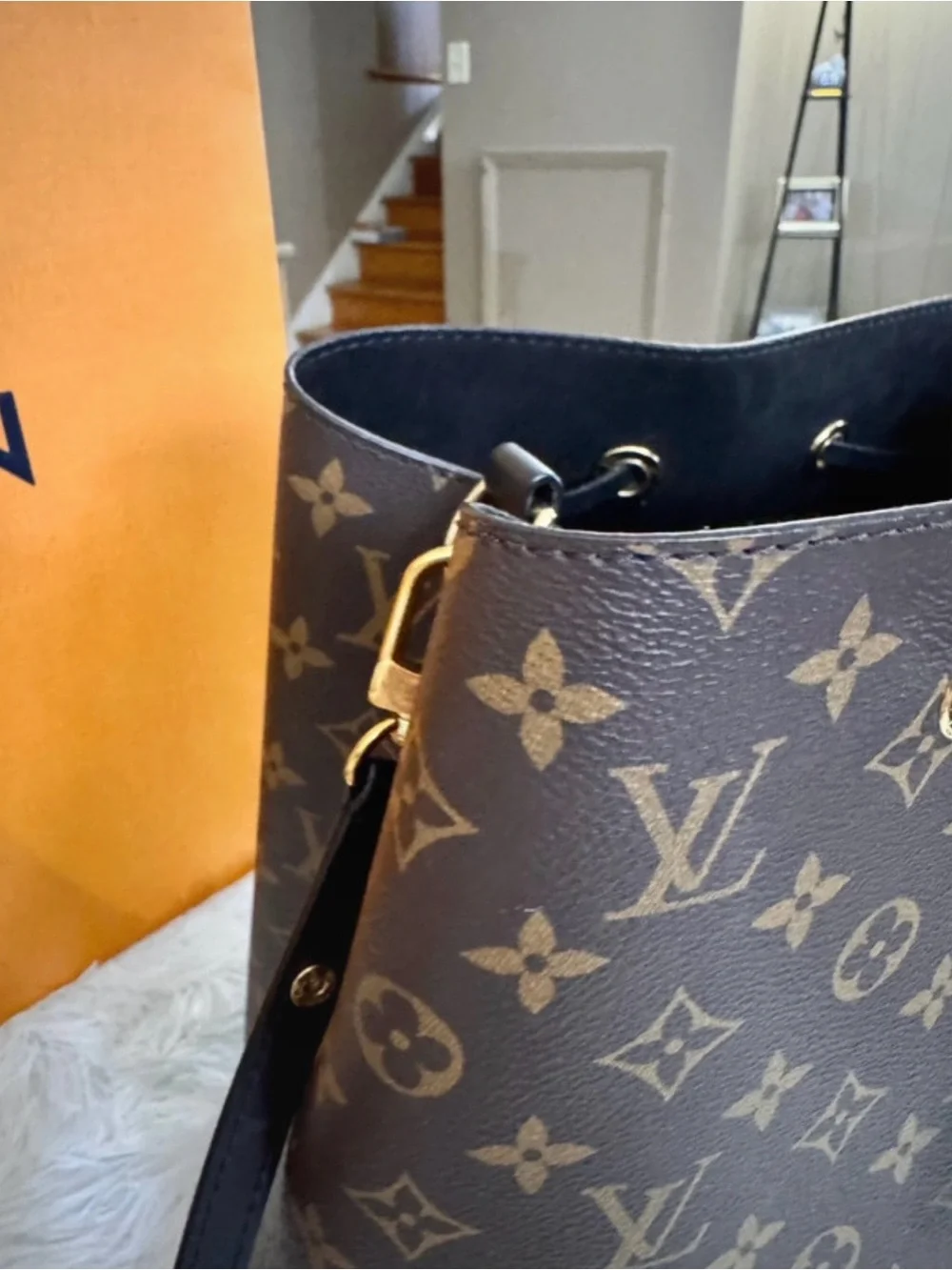 Louis Vuitton Brown Monogram Canvas Drawstring Hobo